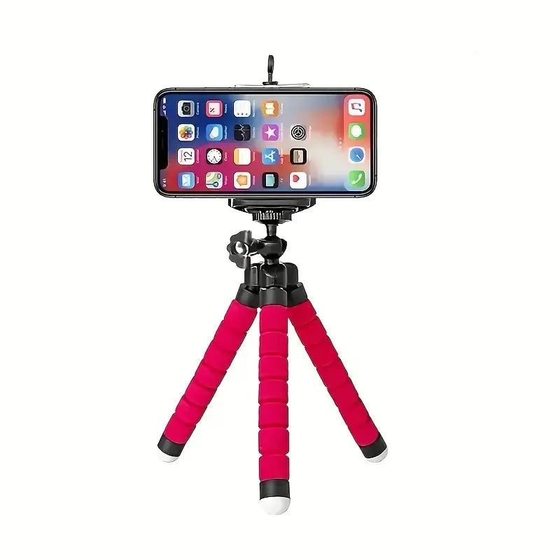Trépied pieuvre flexible portable avec support de fixation pour téléphone