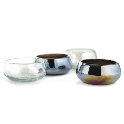 MEXTEQUIL - Authentic Mexican Tequila Mezcal Shot Glasses - Mezcalero - Jicaras - Set of shot glasses - 4 pcs - 2 Oz - Mexican Hand Blown Shot Glass (Black & White)