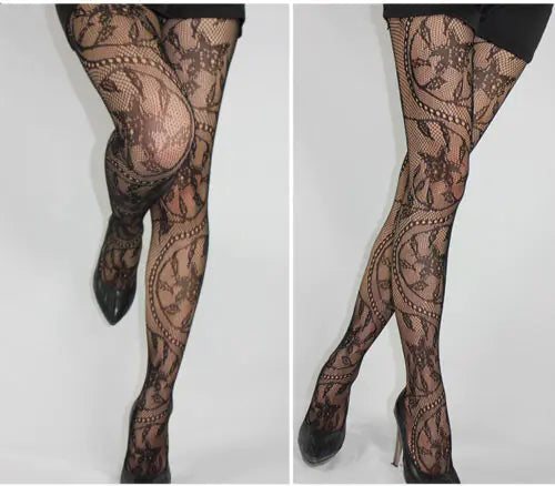 Load image into Gallery viewer, Fashionable Floral Patterned Sheer Stockings for Women

