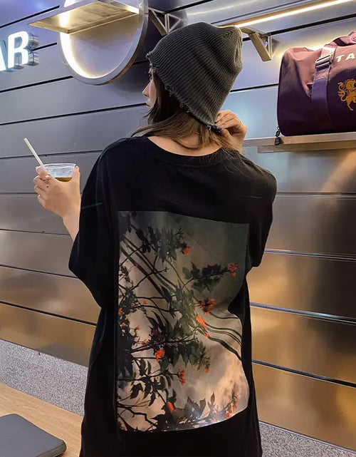 Load image into Gallery viewer, Double Line Floral Print Couple Graphic T-Shirts
