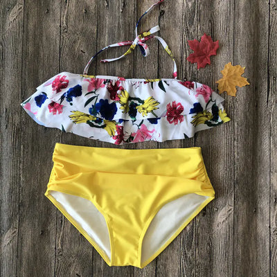 High-Waisted Ruffle Plus Size Bikini Swimwear