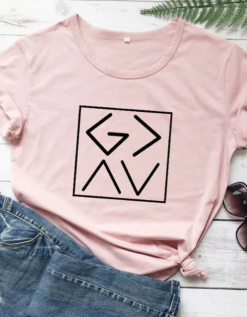 Load image into Gallery viewer, GAAV Letter Printed T-Shirt - Bible Christian Tee
