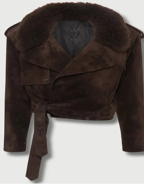 Load image into Gallery viewer, Fur Suede Cropped Jacket
