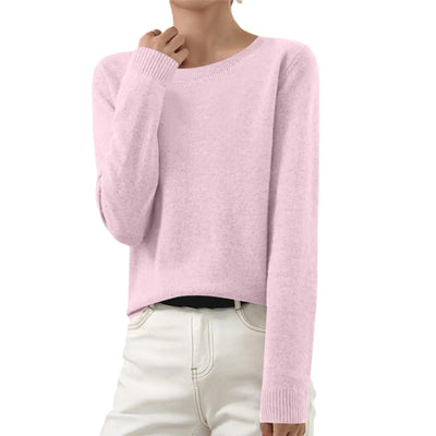 Fall Sweaters for Women 2024 B084sx1nz9 Cashmere Sweaters for Women Fall Winter Fashion Basic Shirts Long Sleeve Comfort Color Crewneck Tops Lightweight Cropped Sweaters(a PinkLarge)