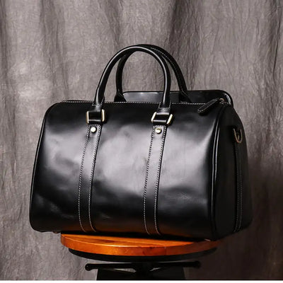 Handmade Leather Retro Travel Bag for Men and Women