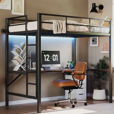 Cama alta de metal para uso doméstico