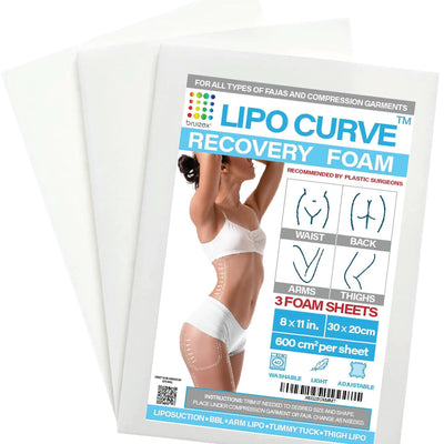 Lipo Foam Post Surgery Pads Liposuction Recovery Foam Boards Compatable with Compression Garment Sheets Faja Abdominal Binder Waist Trainer Belly Wrap BBL Pillow Foam Boards 3-Pack