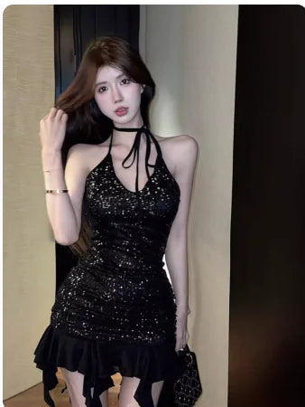Charger l'image dans la visionneuse de galerie, Lingerie et nuisette en dentelle noire pour femme

