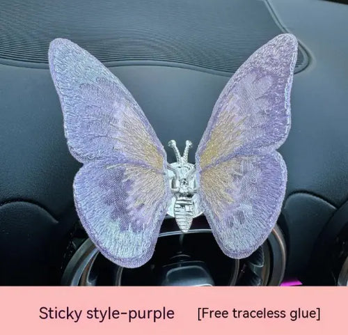 Load image into Gallery viewer, Moving Embroidery Butterfly Car Accessories
