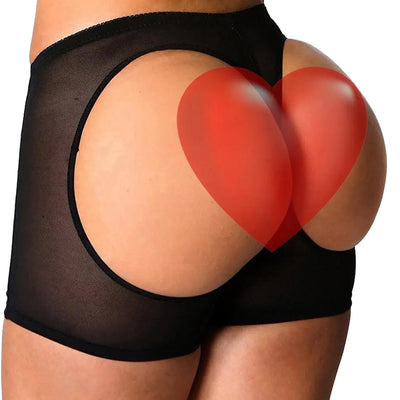FUTATA Faja Reductora Levanta Glúteos para Mujer, Pantalones Cortos Moldeadores con Control de Abdomen, Pantalones Levanta Glúteos Rellenos Negros