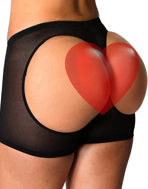 Charger l'image dans la visionneuse de galerie, FUTATA Short gainant rehausseur de fesses pour femme, contrôle du ventre, rembourré, noir
