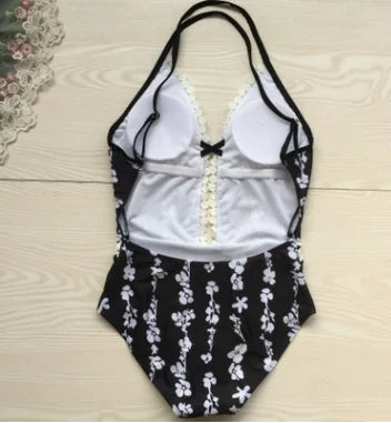 Hailan Swimwear 2020 Black Lace Digital Print Bikini