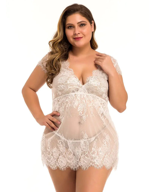 Load image into Gallery viewer, Lace Plus Size Lingerie and Sleepwear Set

