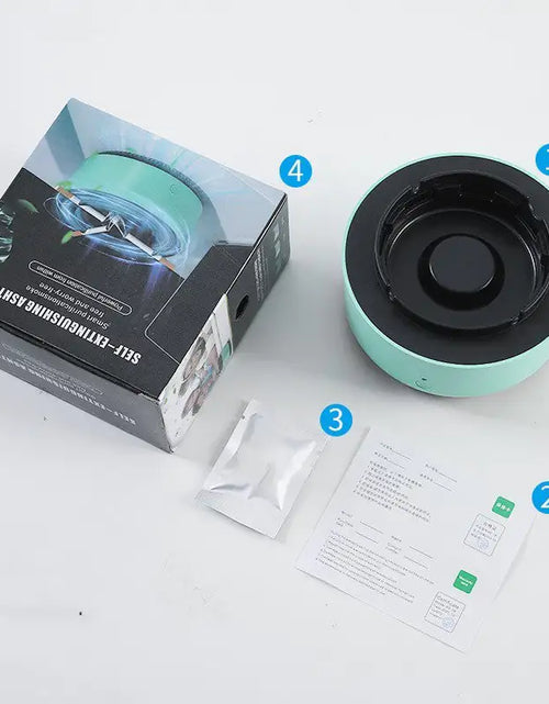 Cargar imagen en el visor de la galería, Cenicero con purificación de aire y eliminación de humo, purificación aniónica, práctico purificador automático, cenicero portátil para coche
