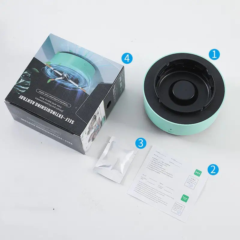 Cenicero con purificación de aire y eliminación de humo, purificación aniónica, práctico purificador automático, cenicero portátil para coche