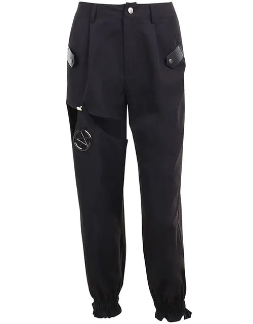 Charger l'image dans la visionneuse de galerie, Pantalon cargo de jogging ample style Goth Punk
