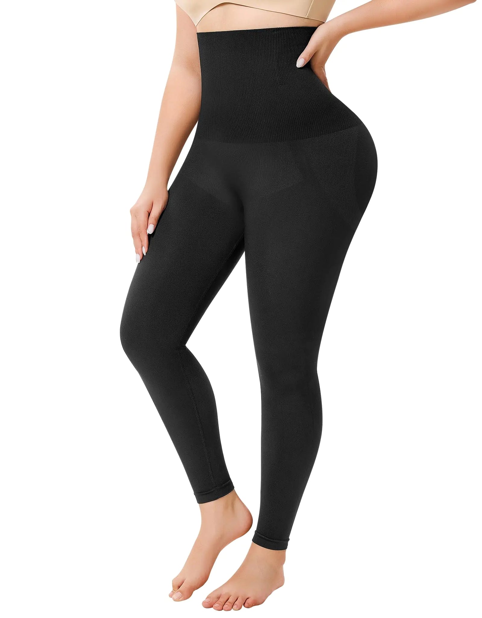 Nebility Tummy Control Shapewear for Women Butt Lifting Shapewear Thigh Slimmer High Waisted Body Shaper Girdles (BlackLarge)