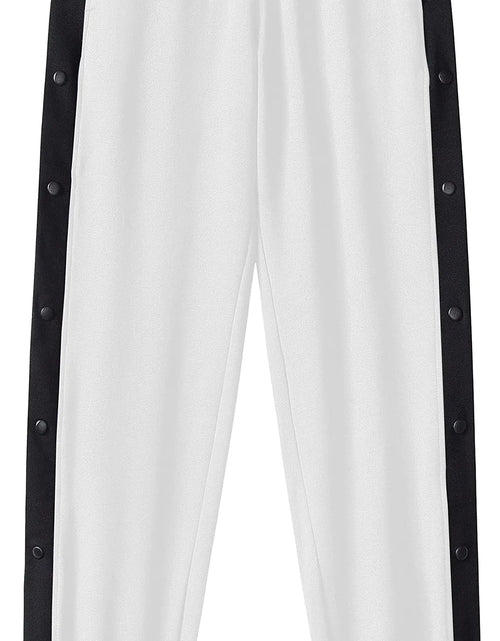 Load image into Gallery viewer, Chrisuno Tearaway Pants Mens Tear Away Mens Track Running Sport Athletic Elastic Waist Snap Bottom White M
