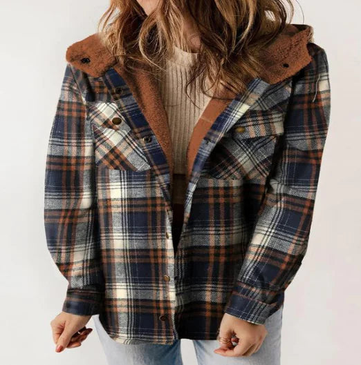 Plaid Hooded Jacket (Single Piece)