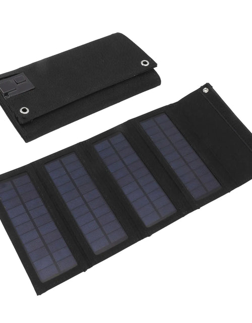 Cargar imagen en el visor de la galería, Cargador de panel solar plegable de 40 W, bolsa de carga plegable de 4 pliegues para carga de emergencia, camping al aire libre, senderismo, cargador de teléfono (negro)
