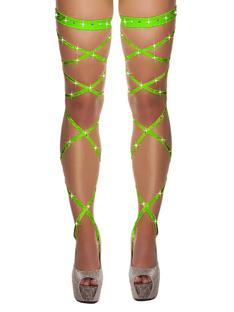 Load image into Gallery viewer, Rhinestone Hollow Cross Strap Stockings

