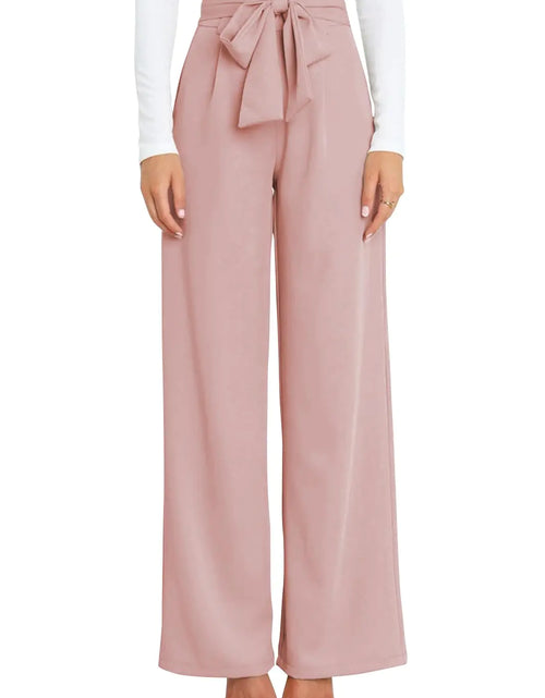 Load image into Gallery viewer, GUOLEZEEV Women Dress Pants High Waisted Wide Leg Pants Interview Outfit Business Pants Pink S
