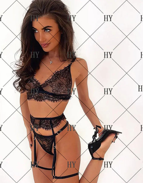 Load image into Gallery viewer, Fashionable Lace 3-Piece Lingerie Set
