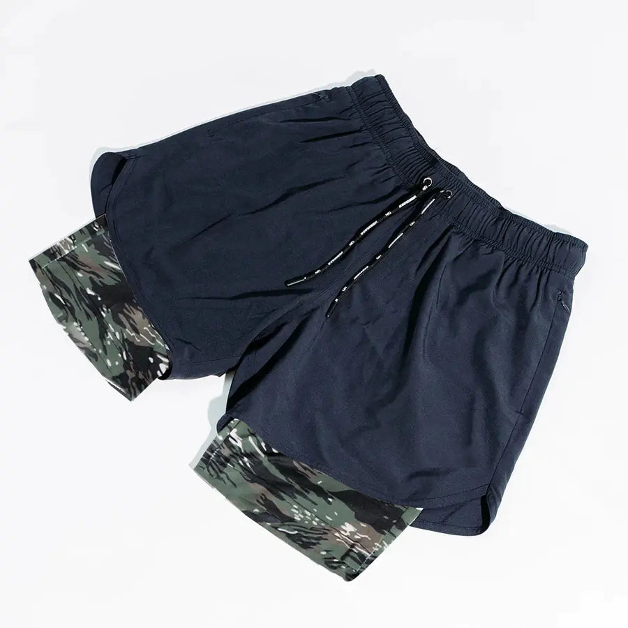 Double Layer Gym Pants with Loose Zip Pockets