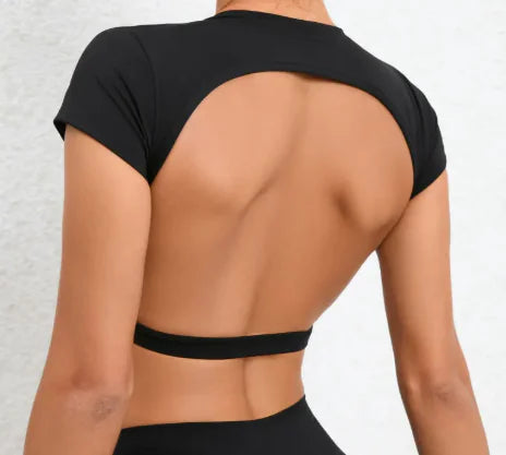 Load image into Gallery viewer, Yoga Outdoor Running Backless Fitness T-shirt
