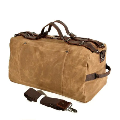 Retro Waxed Canvas Gym Duffel Bag for Men