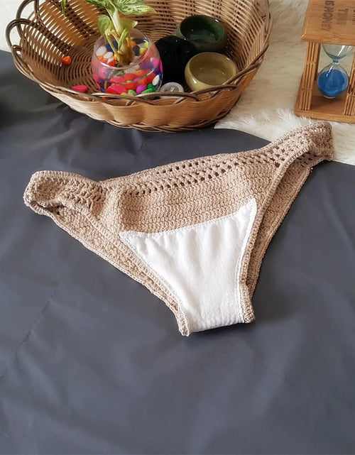 Load image into Gallery viewer, Swimwear Set with Handmade Crochet Tassels
