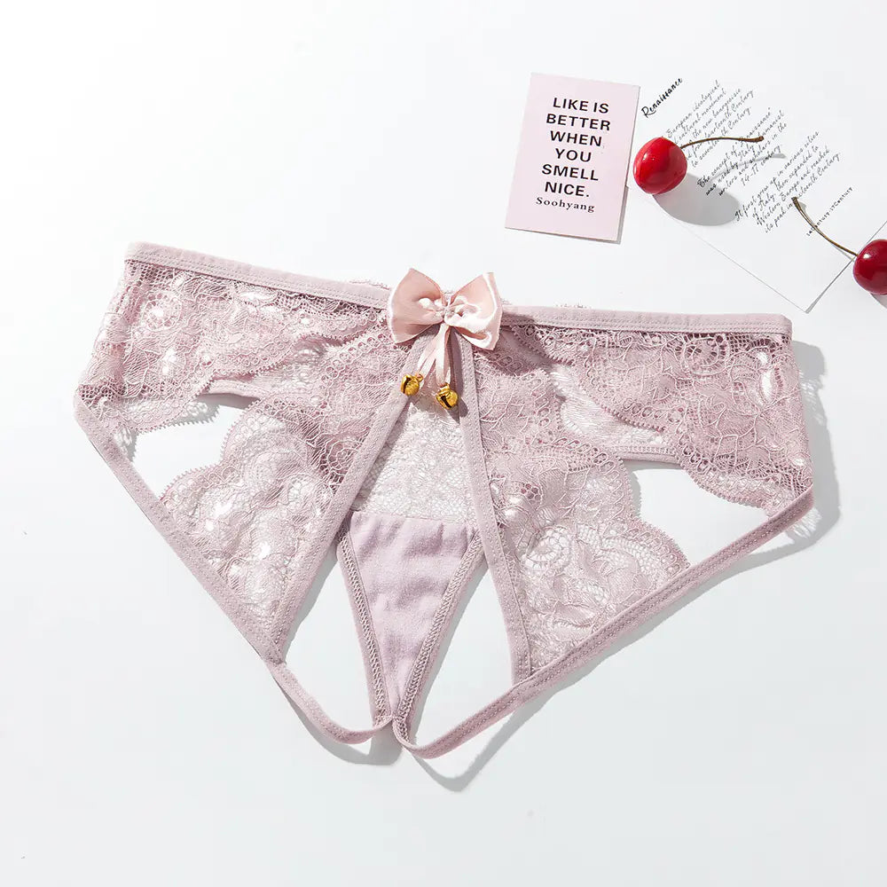 Lencería de encaje negro para mujer Temptation con cascabeles