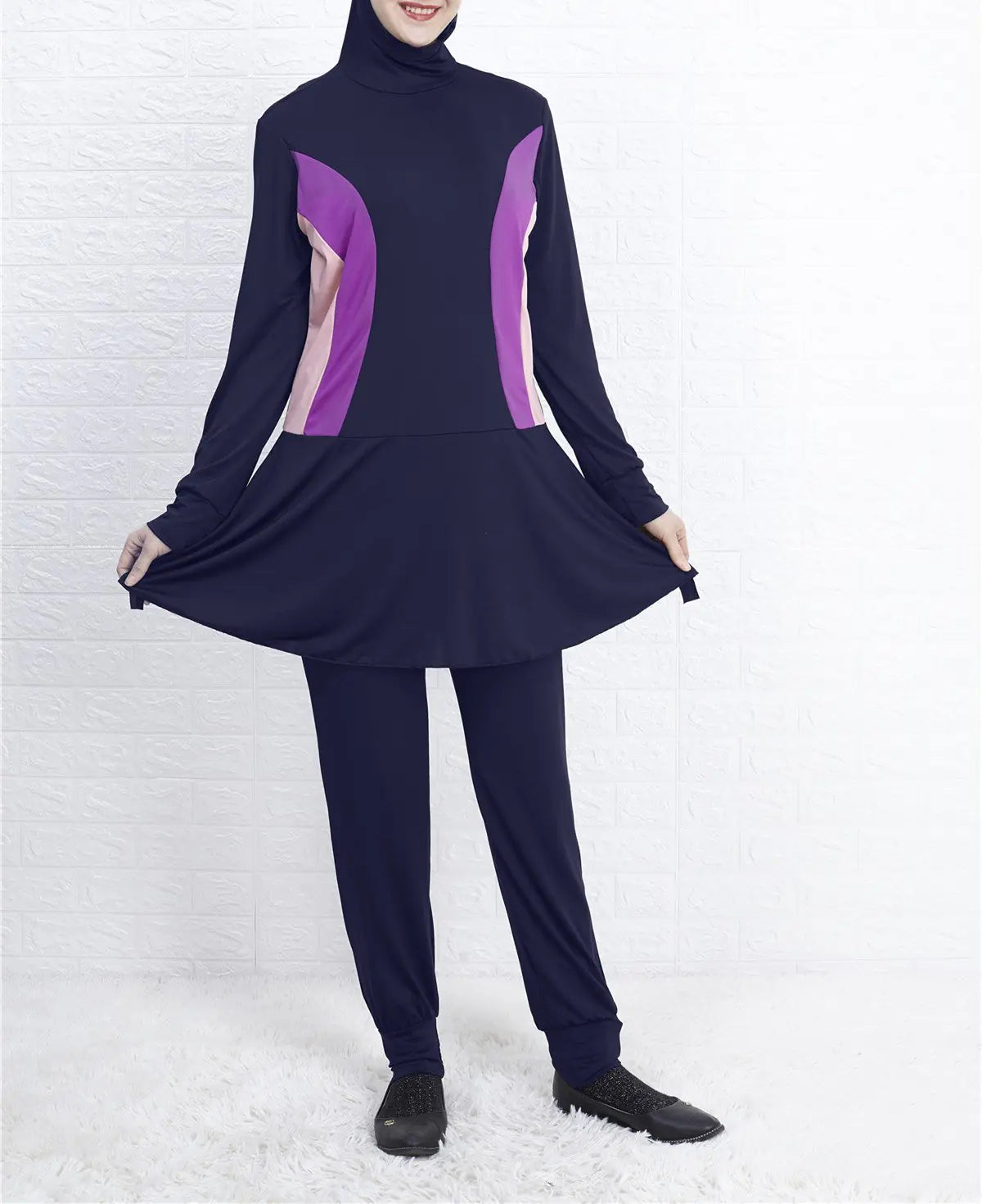 Solid Color Women's Polyester Swimwear