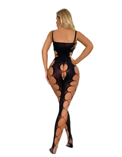 Load image into Gallery viewer, Sheer Bodysuit with Open-Crotch Stockings
