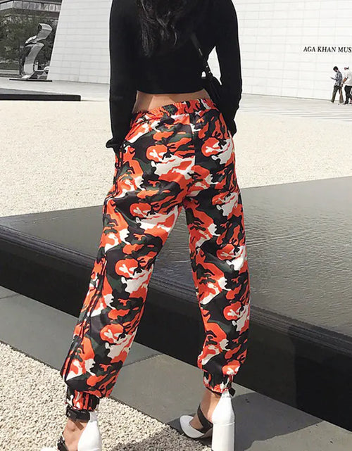 Load image into Gallery viewer, Casual Cuffed Pants, Camouflage Trousers, Drawstring Pants
