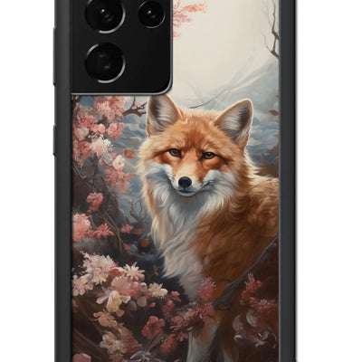 Jeuloth para funda de Samsung Galaxy S21 Ultra - Fundas para teléfono con diseño de zorro celestial en flores - Fundas de TPU - Protección contra caídas