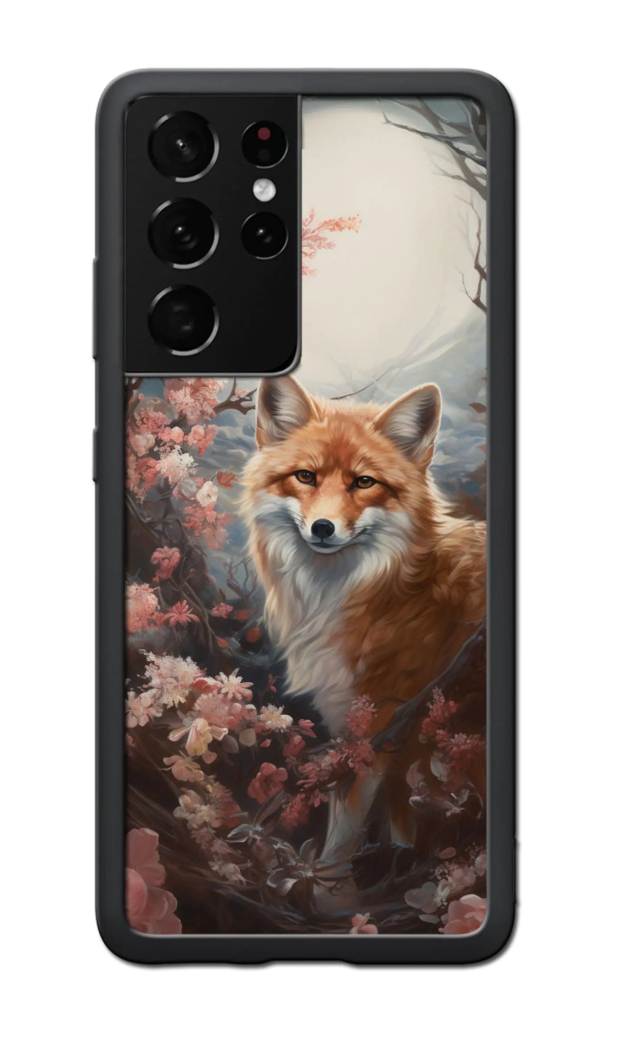 Jeuloth para funda de Samsung Galaxy S21 Ultra - Fundas para teléfono con diseño de zorro celestial en flores - Fundas de TPU - Protección contra caídas
