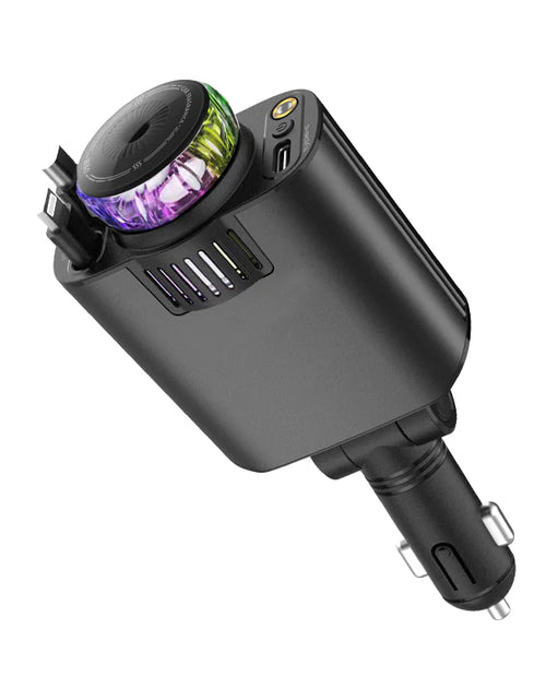 Cargar imagen en el visor de la galería, Cargador de teléfono para coche con luz morada multifuncional
