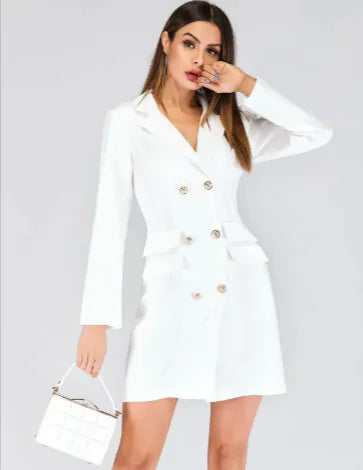 Load image into Gallery viewer, Buttoned suit jacket dress
