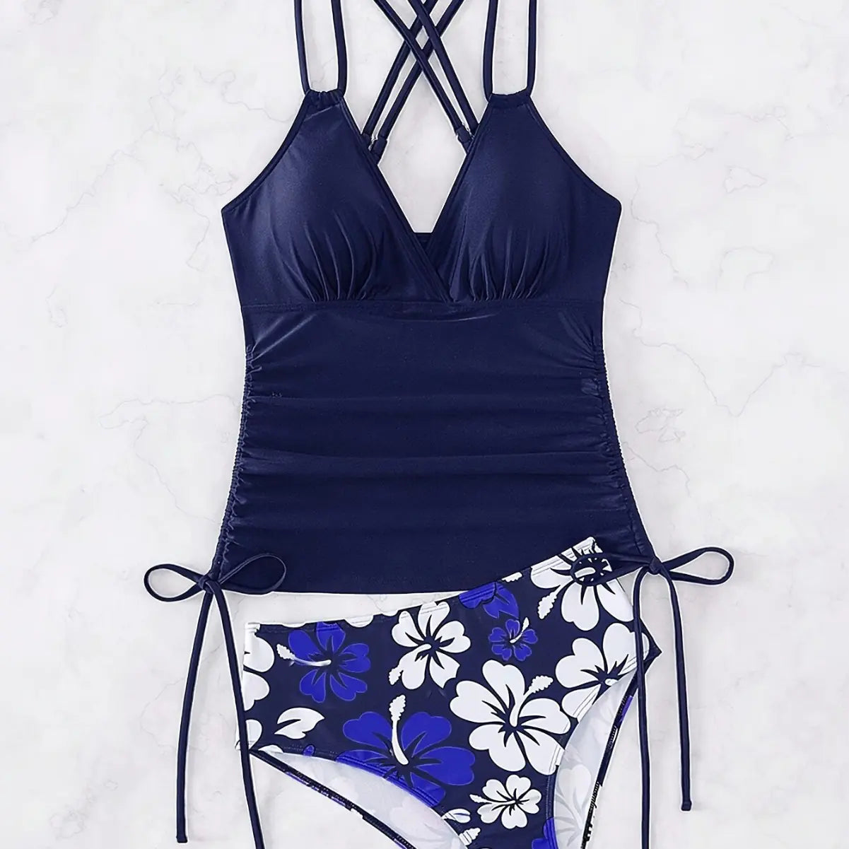 2024 Women's Tankini with Drawstring Beach Swimwear