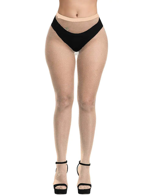 Charger l'image dans la visionneuse de galerie, Bas résille AWODUPH pour femme, sexy, résille, lingerie, collants, justaucorps, couleur chair, petite maille.

