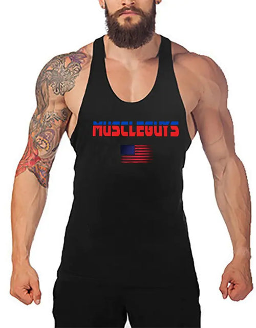 Load image into Gallery viewer, Men&#39;s Polyester Gym Vest - Breathable Print Design
