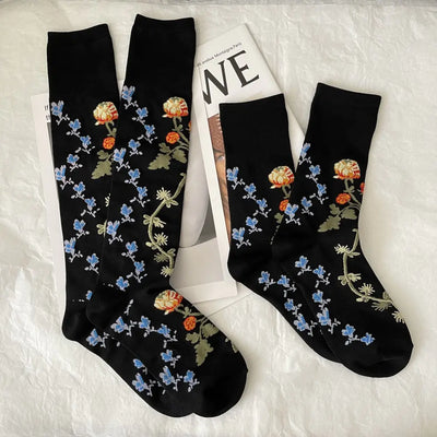 Medias negras de pasarela con personalidad vintage para mujer