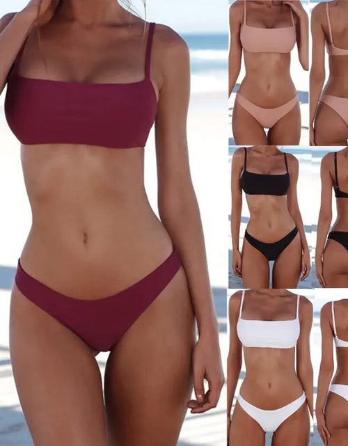 Load image into Gallery viewer, Colorful Bikini Set with Backless Design (Swimwear)
