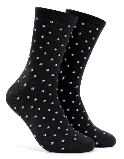 Load image into Gallery viewer, Forony Mens Dress Socks Purple Polka Dots Dress Socks Cotton Polka Dots Socks Purple Socks for Men Crew
