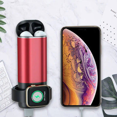 Cargador Inalámbrico Porta 3 en 1 para Apple Watch, Airpods y Teléfono