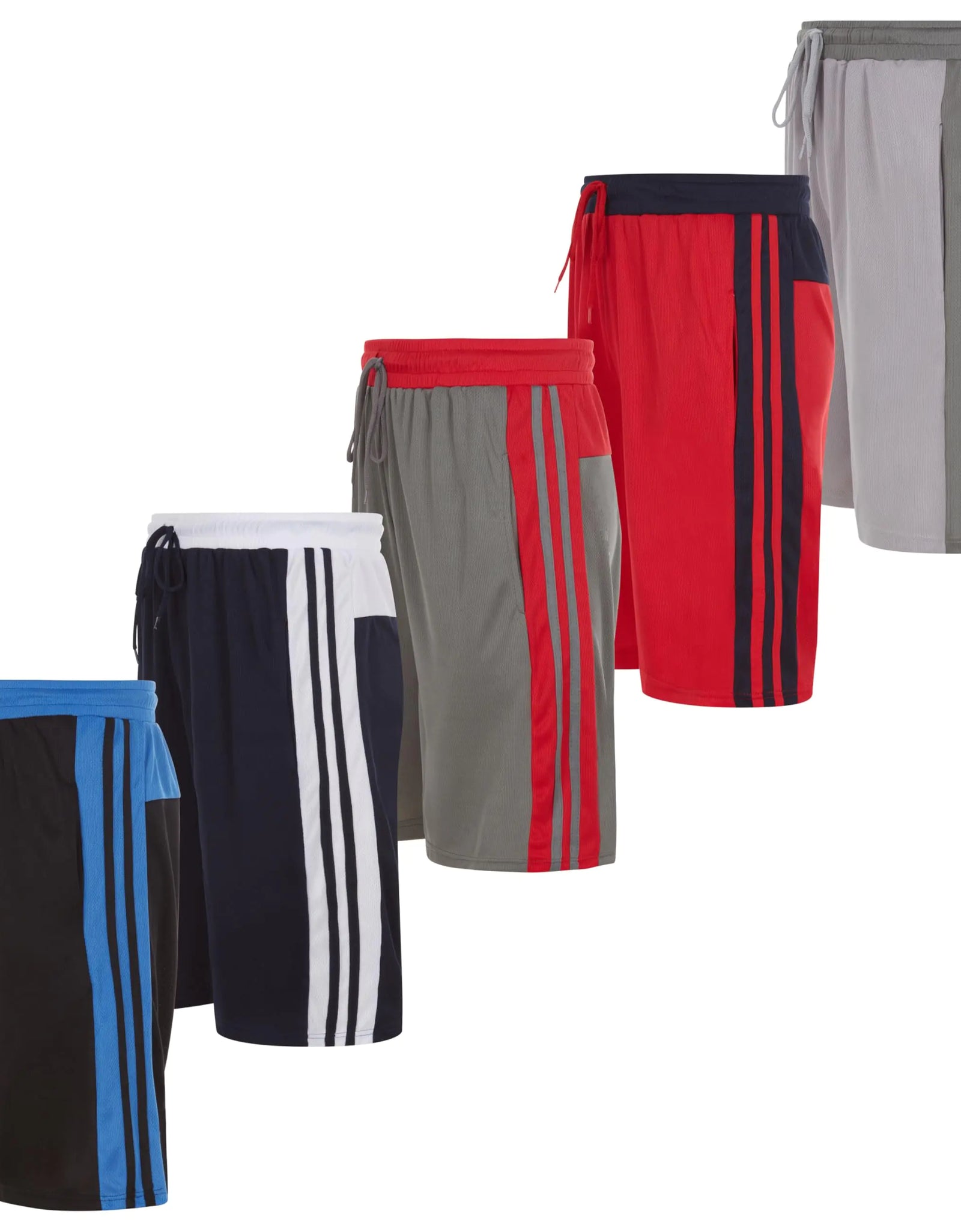 DARESAY Mens Athletic Shorts with Pockets - Dry Fit Mens Shorts - Active Workout & Sports Shorts for Men (5 Pack)