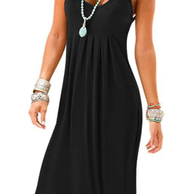Camisunny Summer Cotton Dresses for Women Plain Fashion 2024 Black Dinner Party Dresses Size L