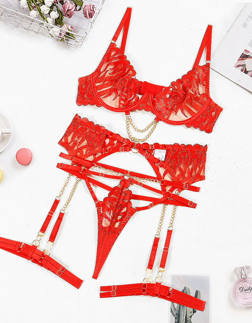 Load image into Gallery viewer, 2023 Hot Selling Flame Embroidered Lingerie Set
