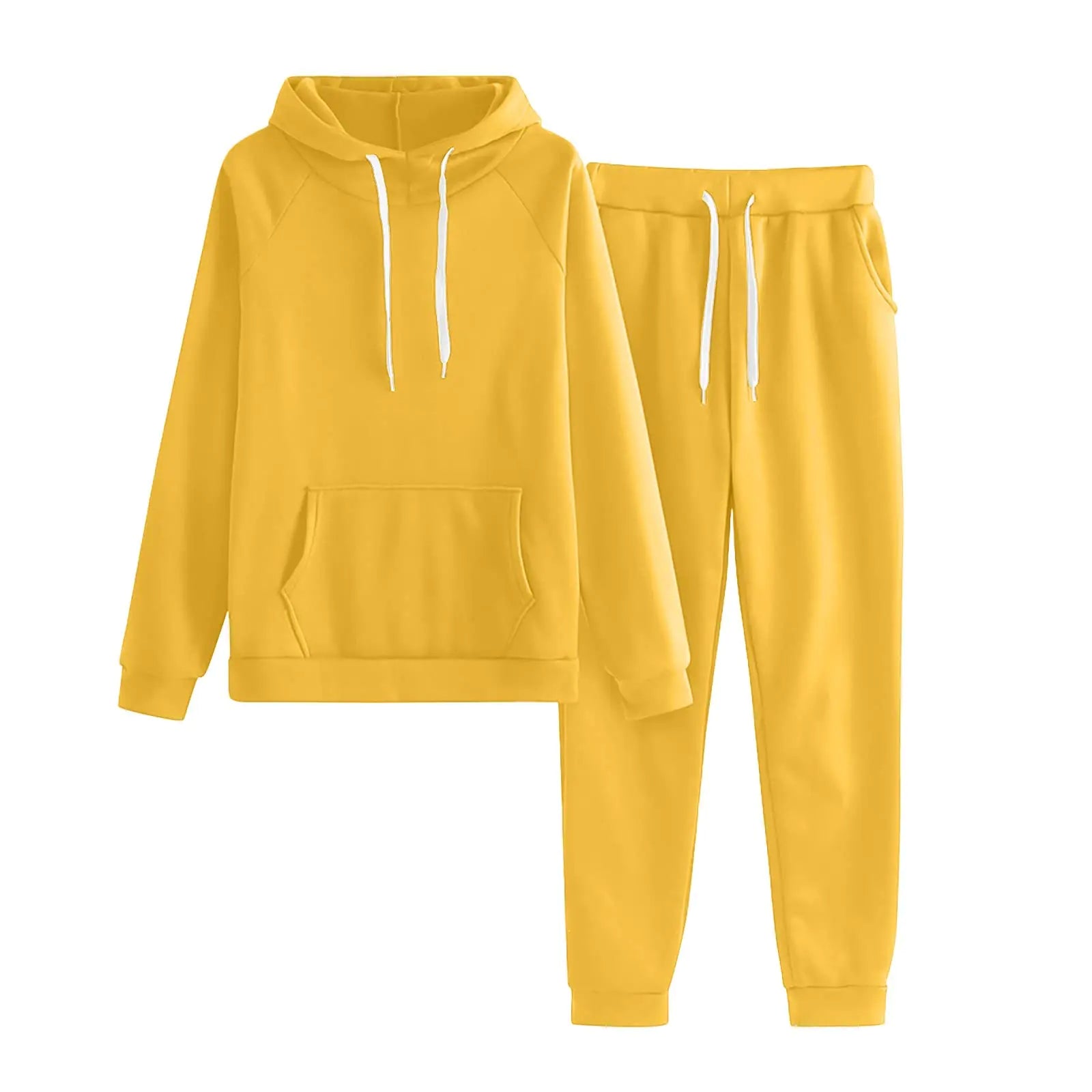 deals 2024 for girlstshirtsSweatshirt Sets for Women Long Sleeve Sweatshirt Jogging Pants Sets 2 Piece Outfits Sweatsuits Fashion Y2K Clothing e-Yellow